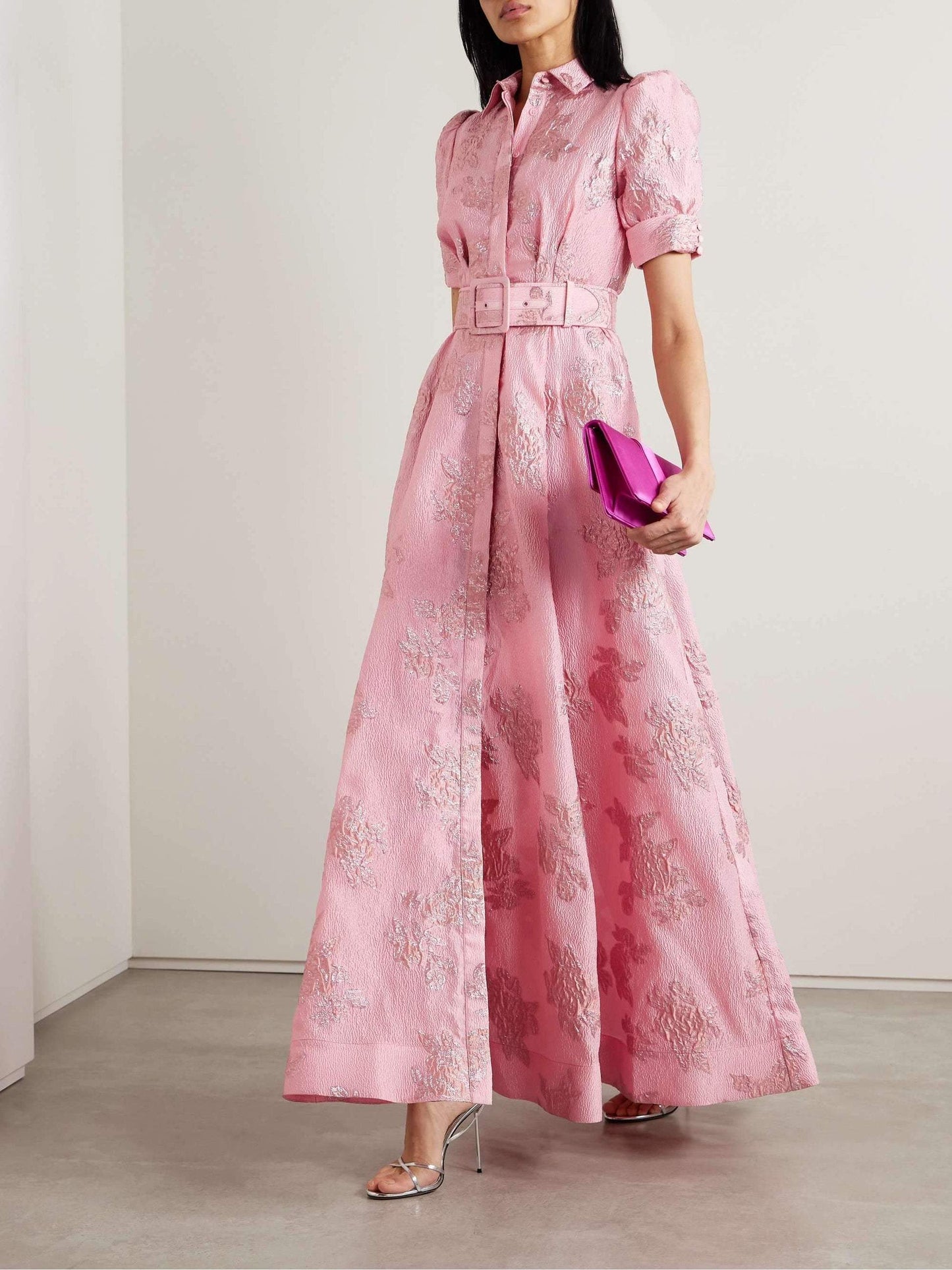 Della - Robe longue à manches bouffantes