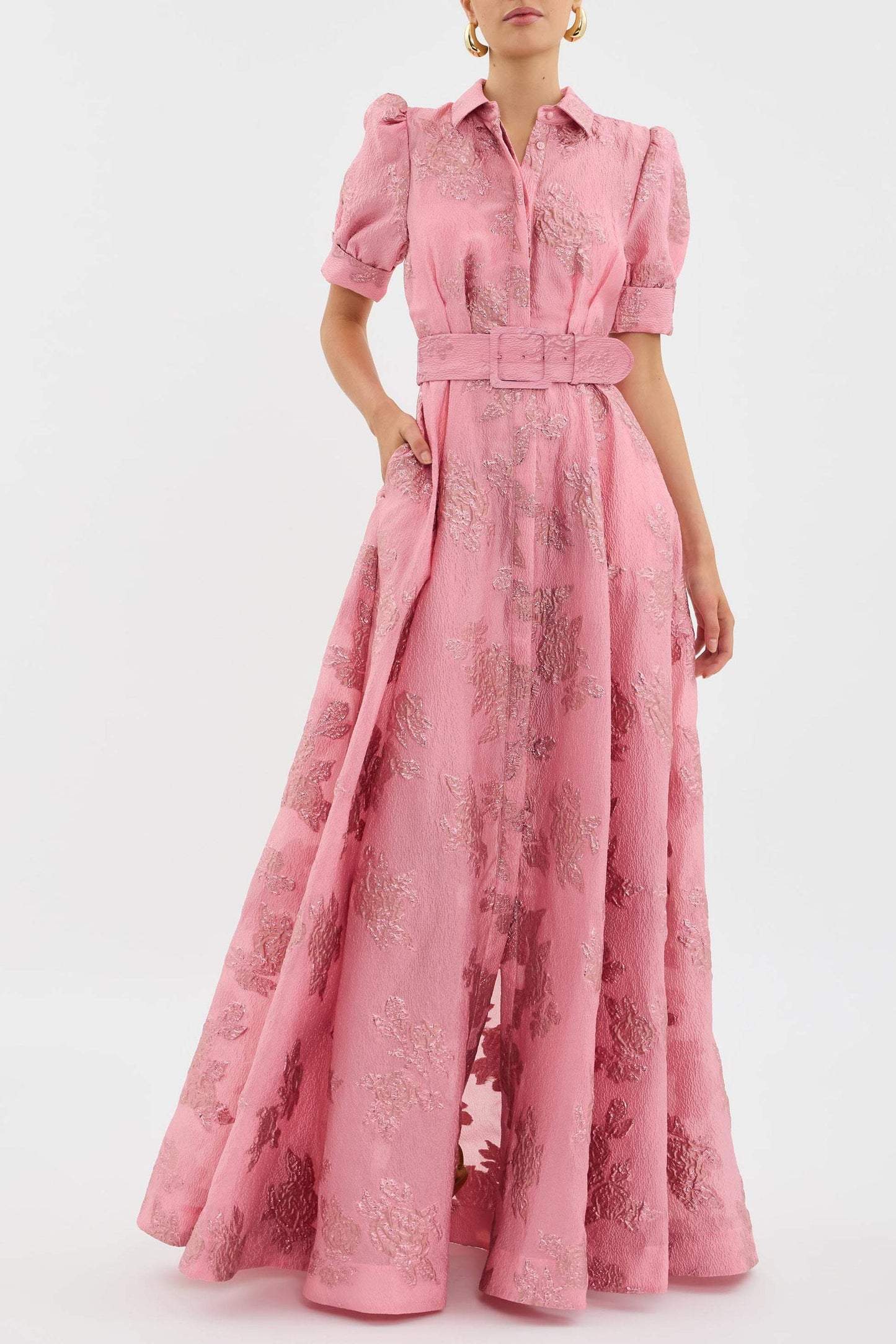 Della - Robe longue à manches bouffantes