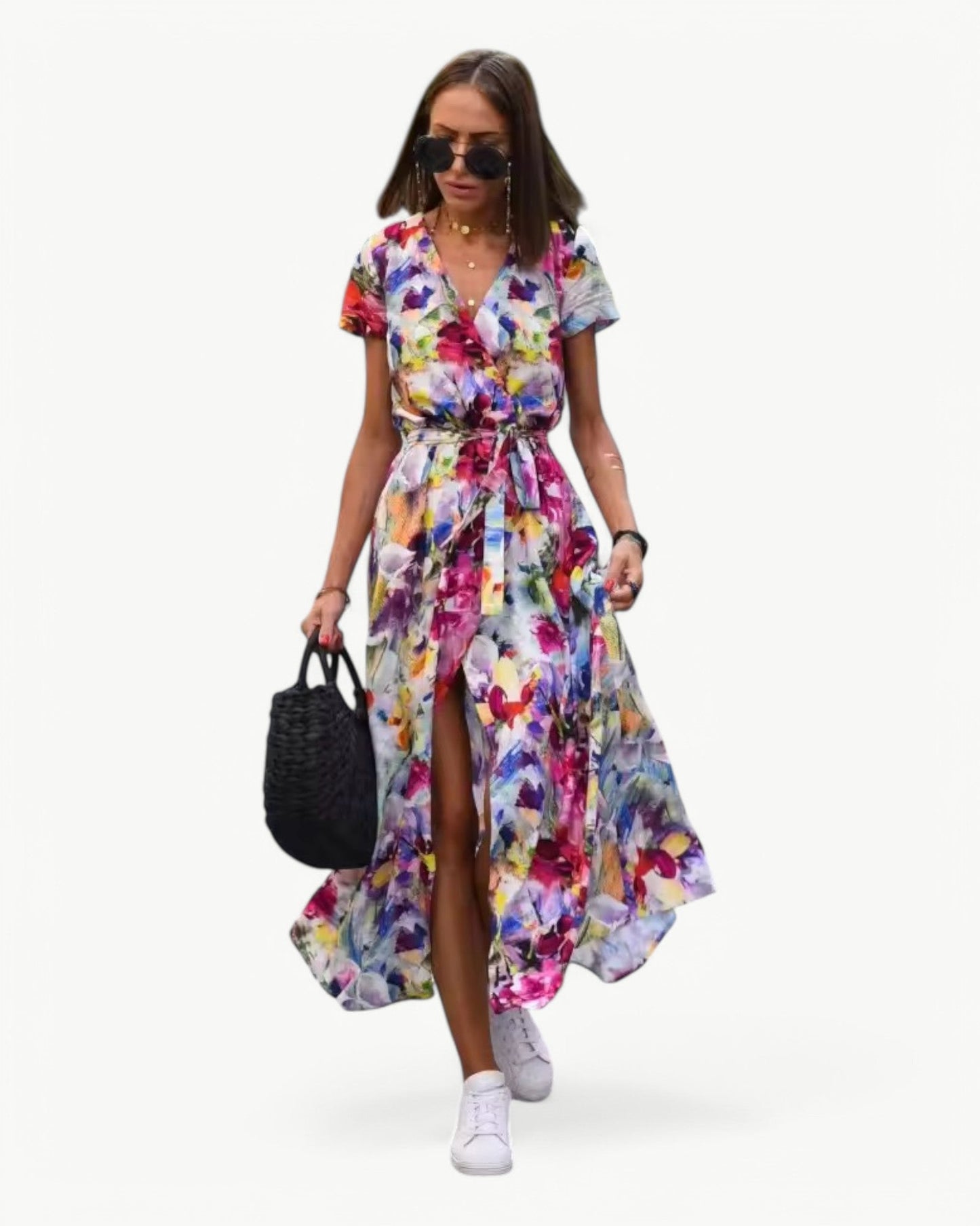 Gia - Robe portefeuille à motifs floraux