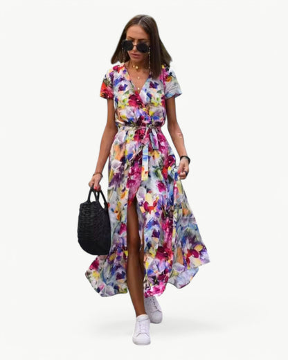 Gia - Robe portefeuille à motifs floraux