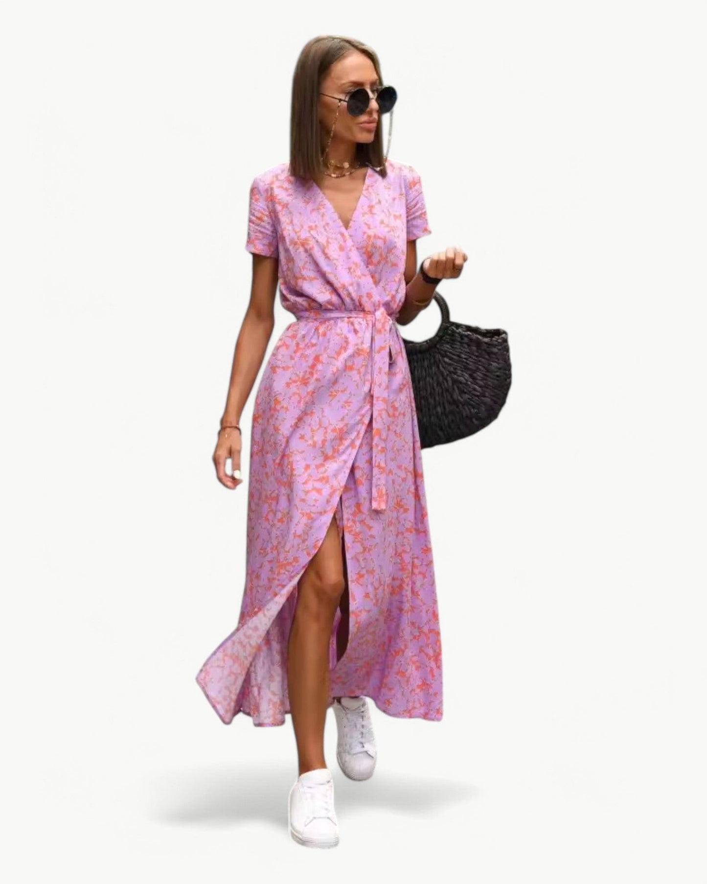 Gia - Robe portefeuille à motifs floraux