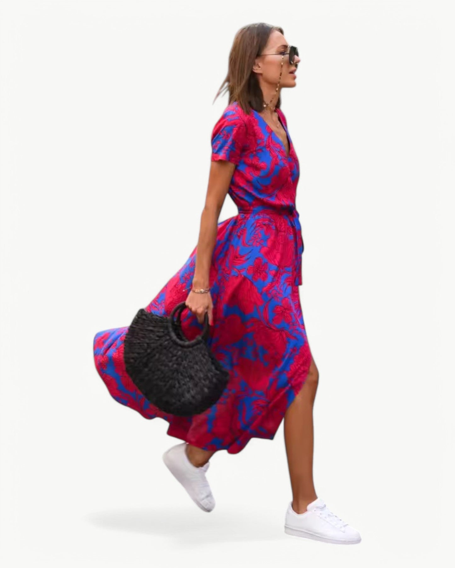 Gia - Robe portefeuille à motifs floraux