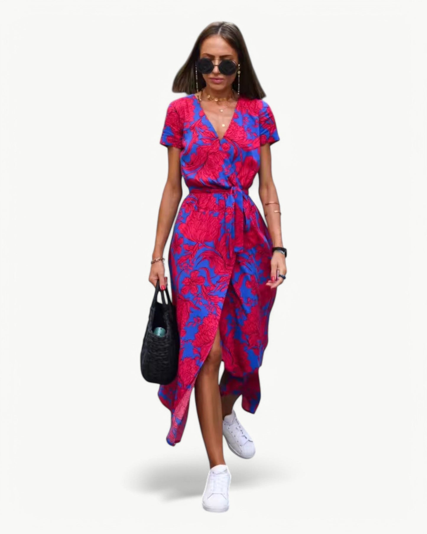 Gia - Robe portefeuille à motifs floraux