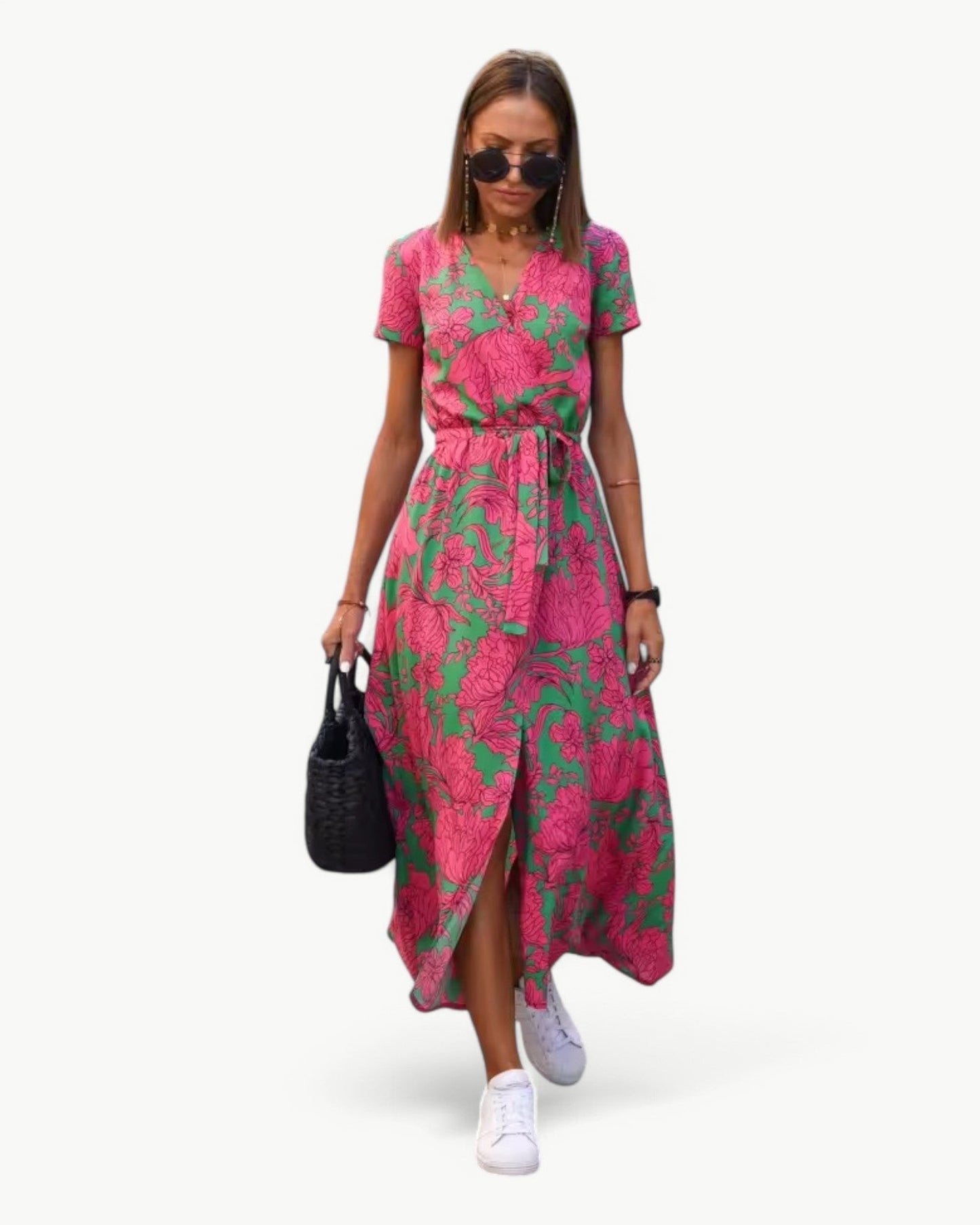 Gia - Robe portefeuille à motifs floraux