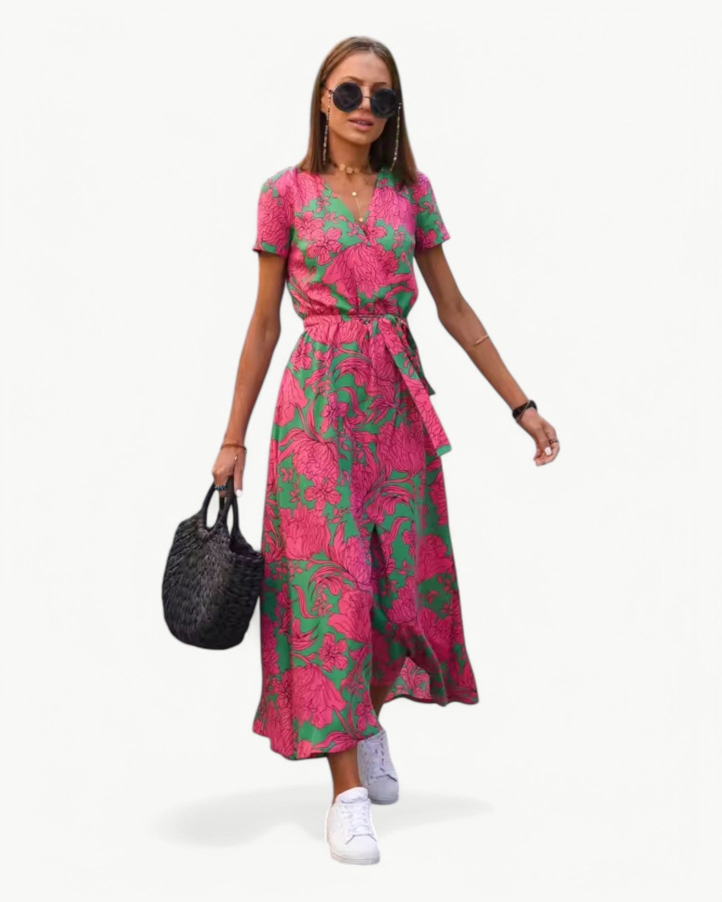 Gia - Robe portefeuille à motifs floraux