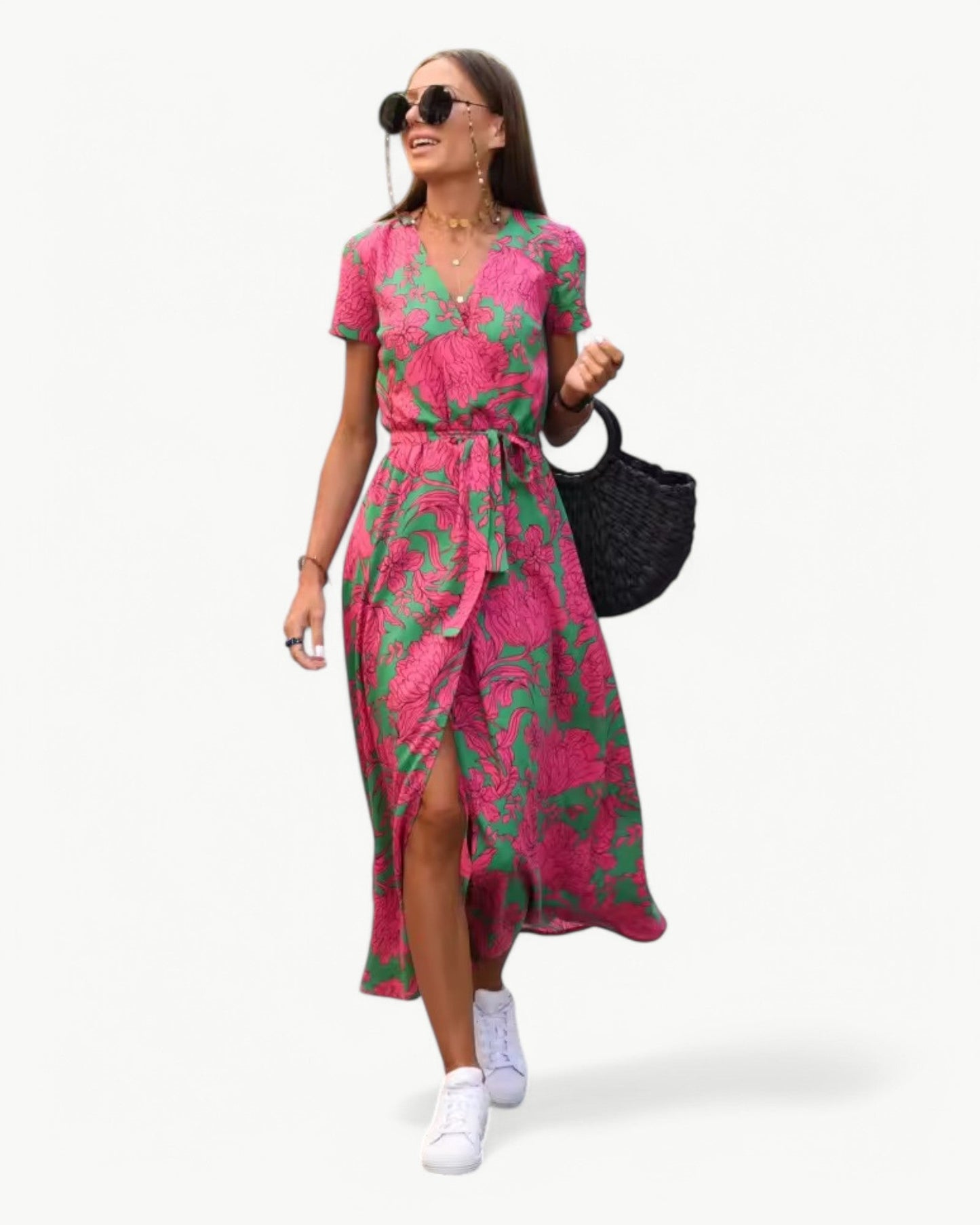 Gia - Robe portefeuille à motifs floraux