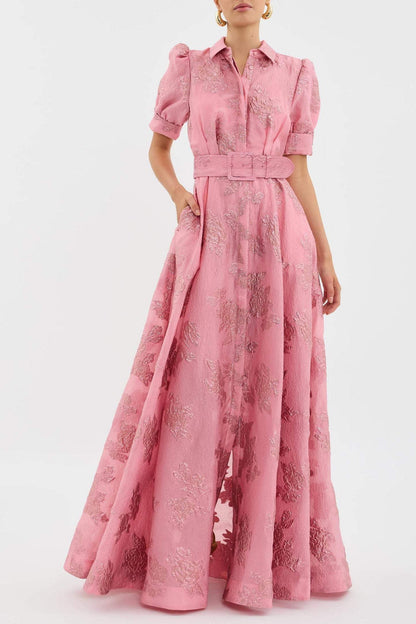 Della - Robe longue à manches bouffantes