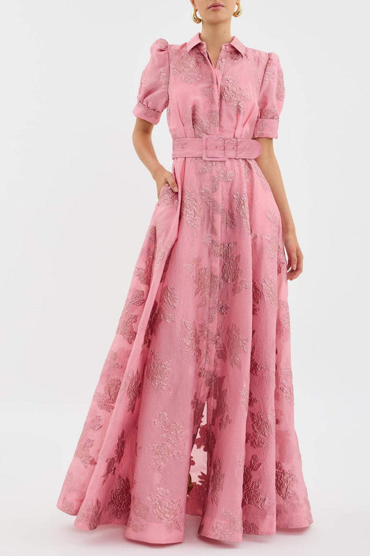 Della - Robe longue à manches bouffantes
